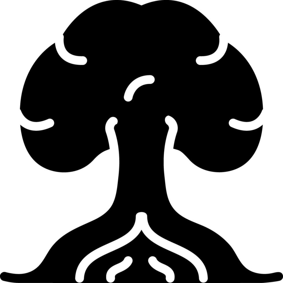 sólido icono para árbol vector