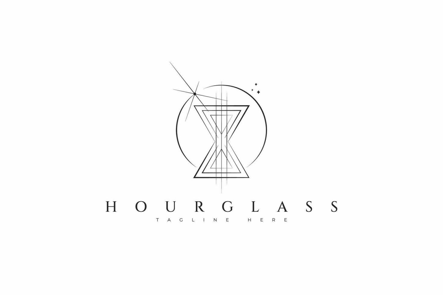 Hourglass Abstract Sign Symbol Spiritual Sacred Geometric Bohemian Style Logo. vector