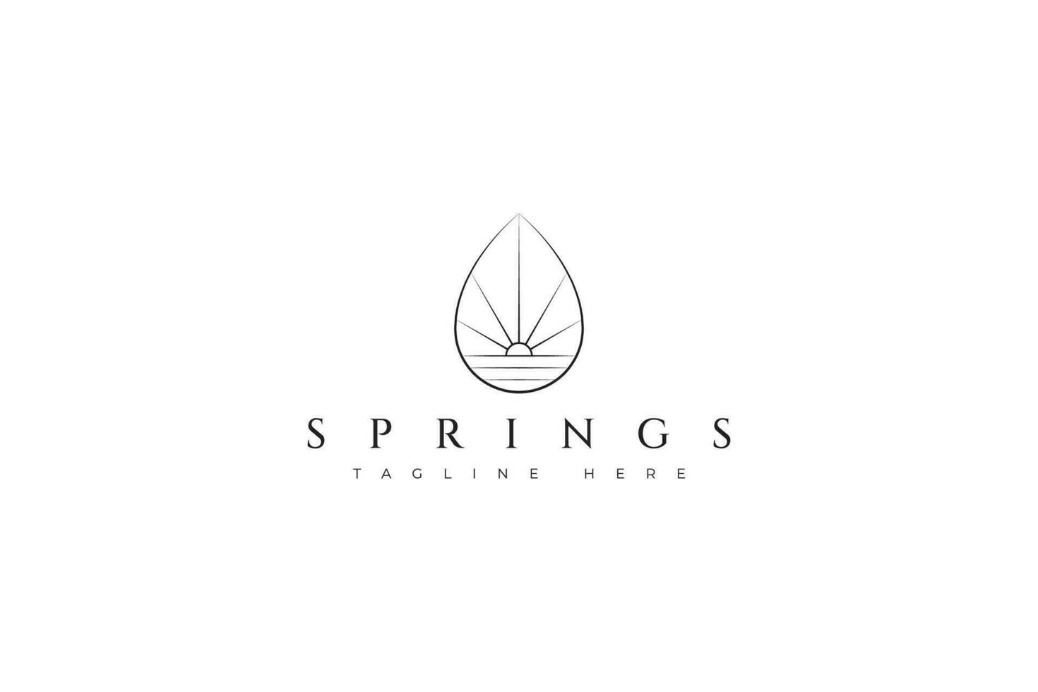 Spring Pure Water Fresh and Nature Abstract Agriculture Framing Concept Logo Sacred Geometry Style vector