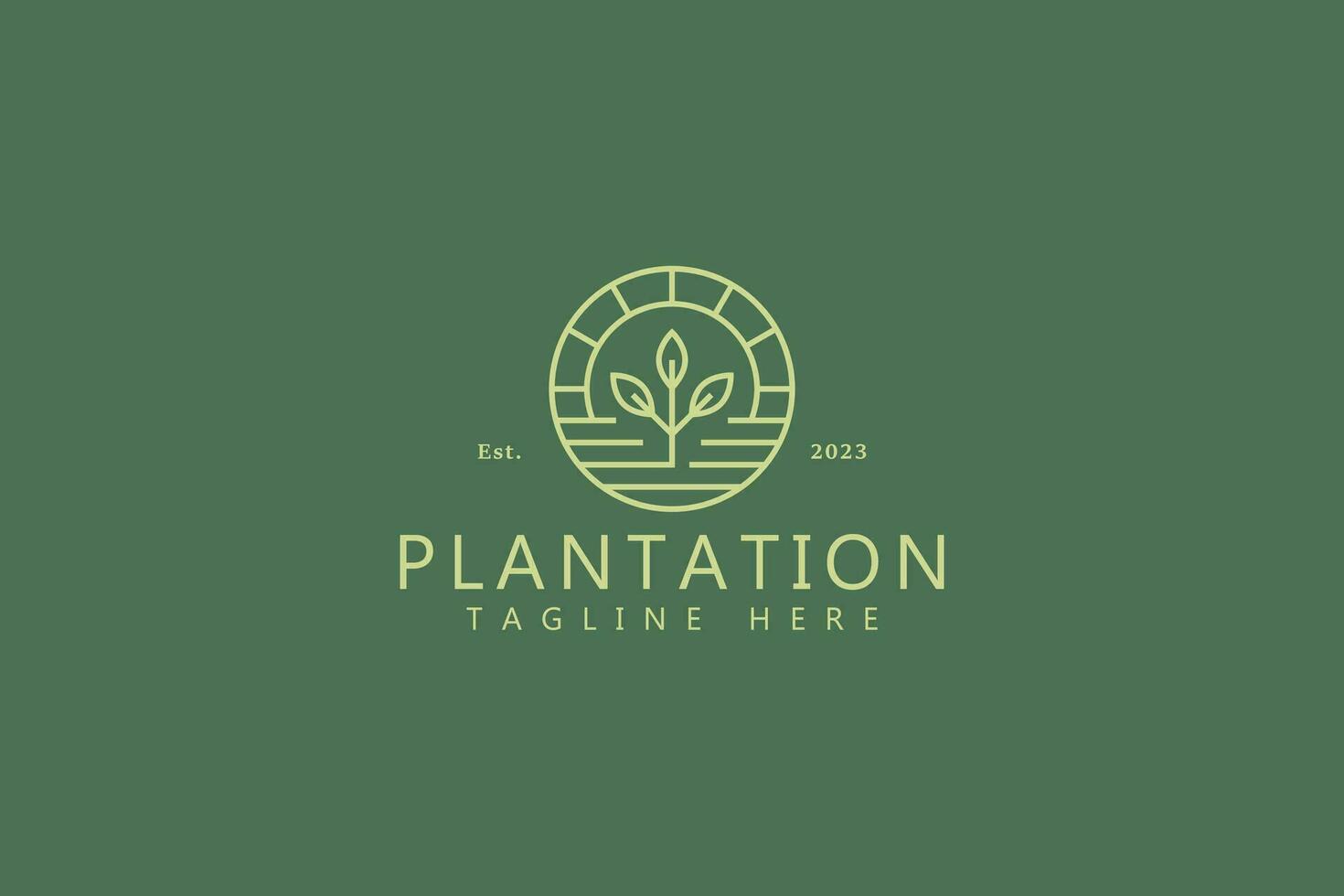 Plantation Sign Symbol for Business Vegan Food, Fresh, Organic, Quality Vegetable Logo Badge vector