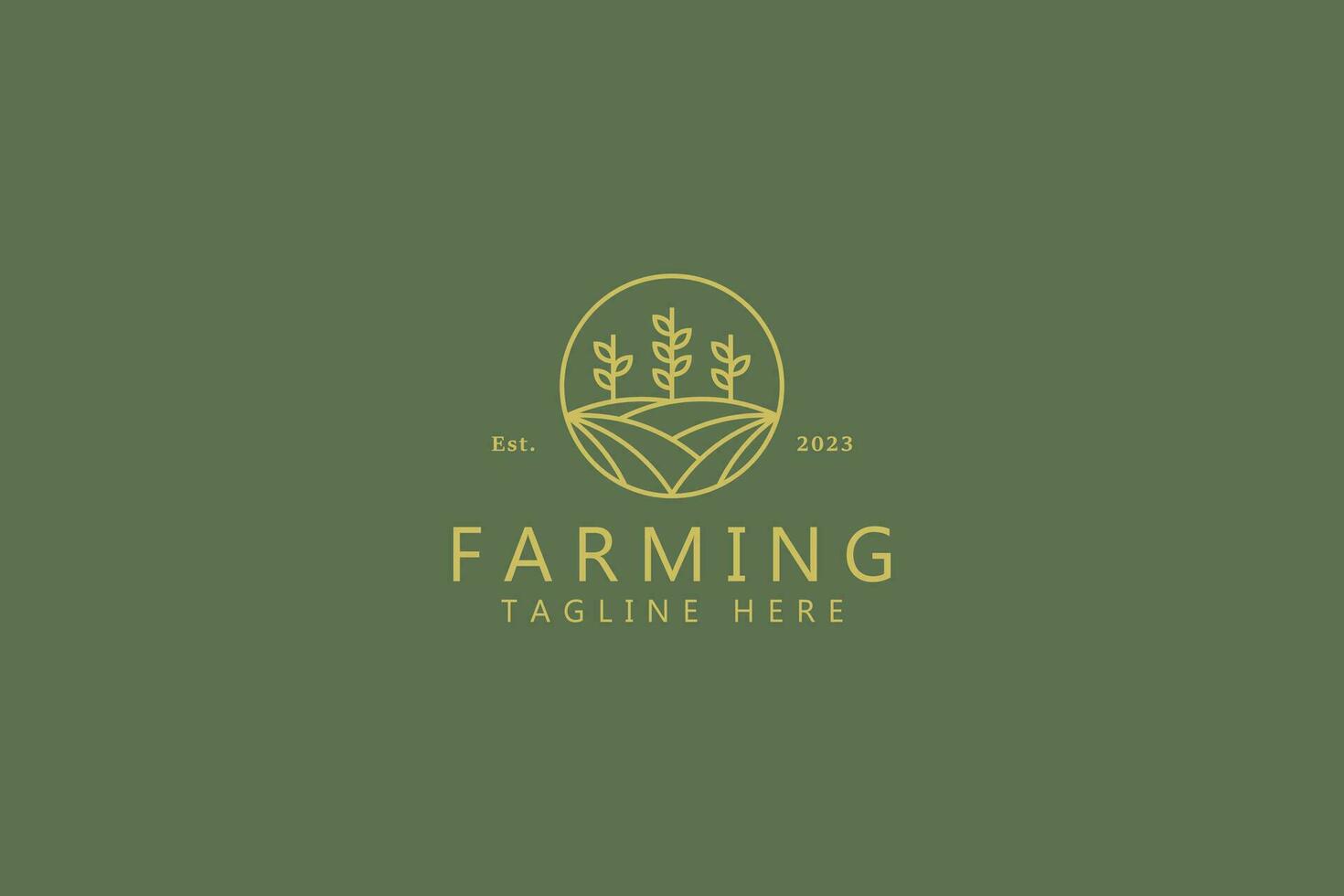 Farm Agriculture Wheat Organic Plant Industry Business Logo Template vector