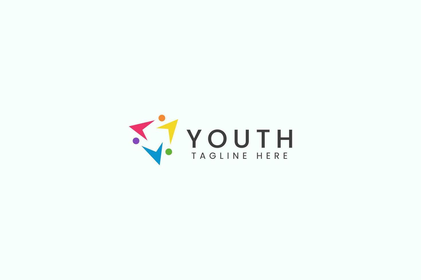 Logo Youth Group Organization Society and Community Colorful Concept vector