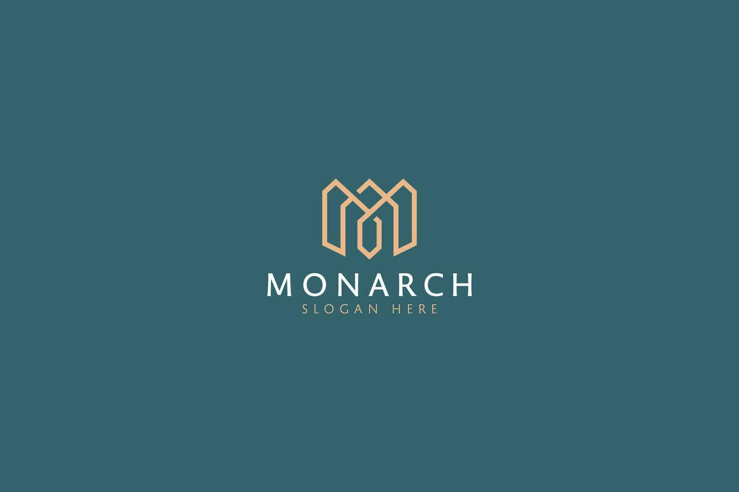 Letter M Geometric Logo Concept Glamorous Gold Color vector