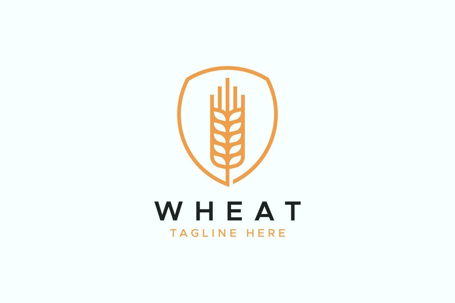 Wheat Abstract Shape on The Shield for Business Nutrition and Healthy Food vector