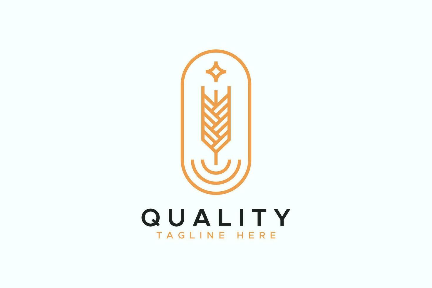 oro trigo representación moderno, calidad y minimalista resumen línea firmar símbolo logo vector