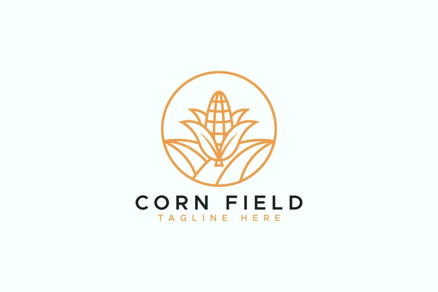 Corn Field Minimalist Logo Concept for Agricultural and Food Business vector