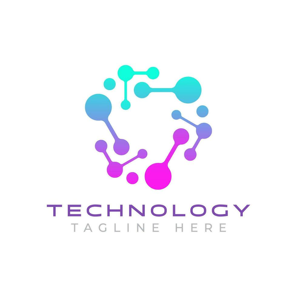 Logo Business Digital Network Technology and Science with Creative Concept Brand Identity. Communication, Investment, Market, Finance, Economy, Chemist, Biology. vector