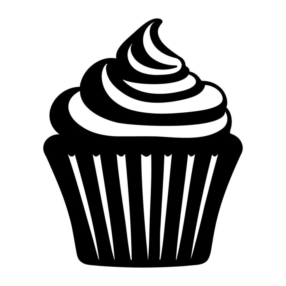 Cupcake silhouette icon isolated. Vector illustration