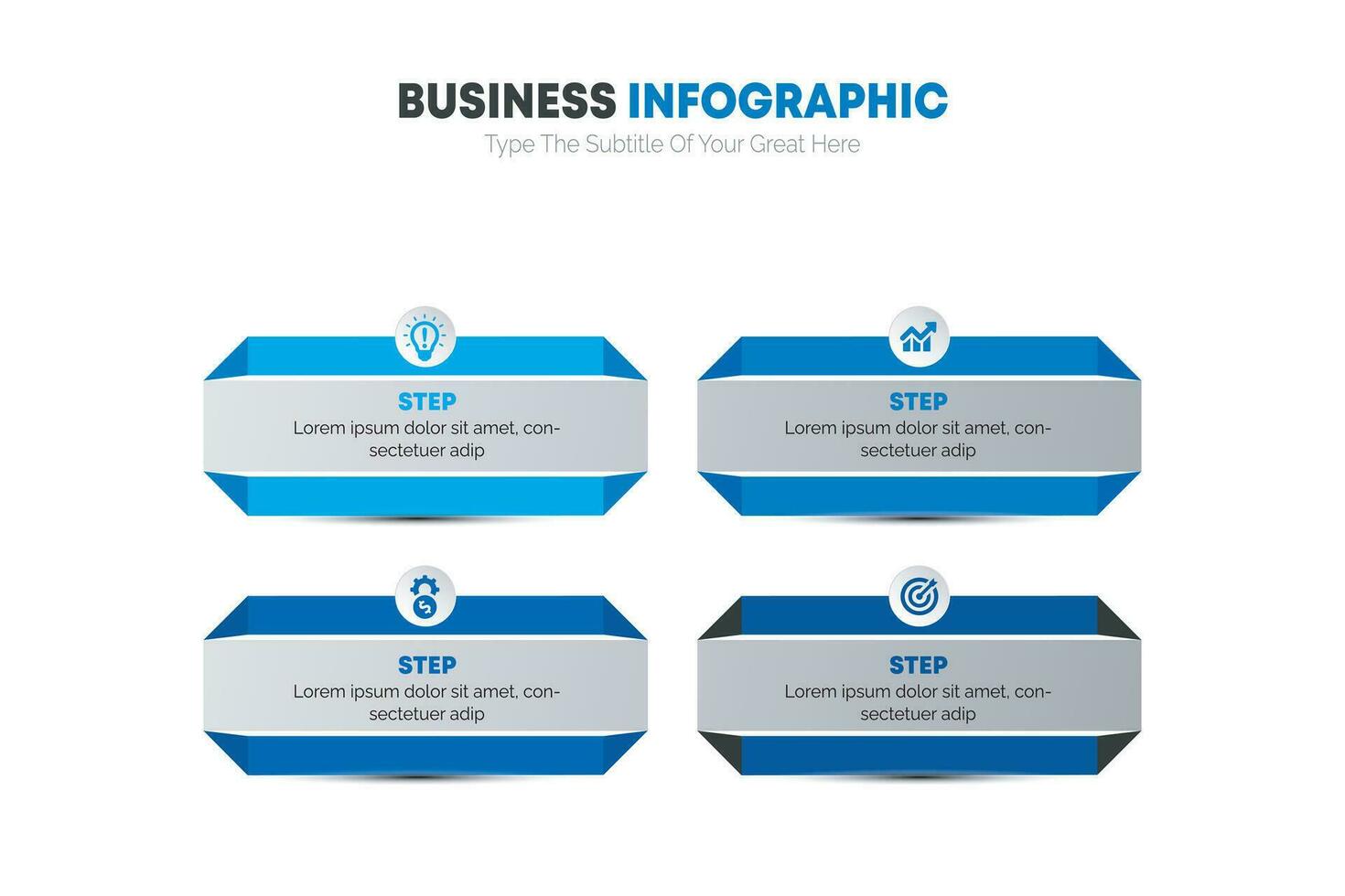 Modern infographic template with 4 steps vector