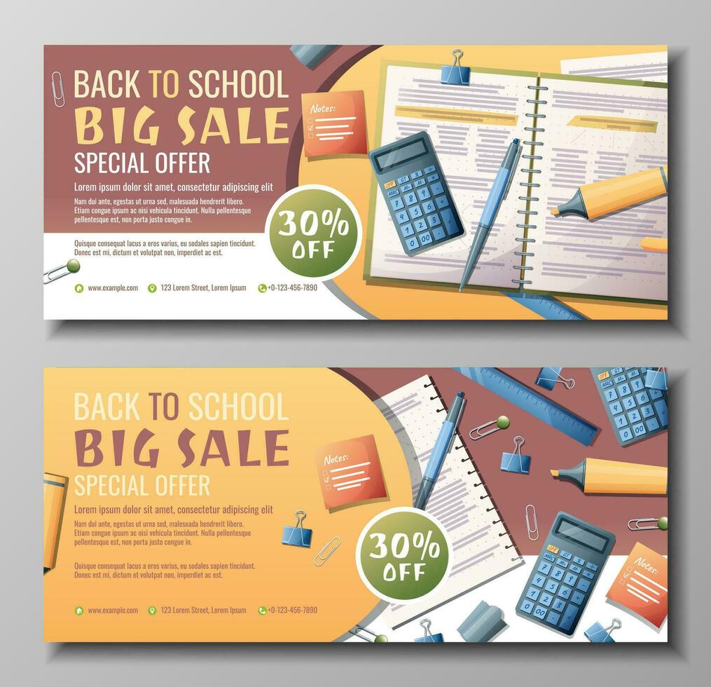 Offer Get Discount On School Supplies Online Flyer Template