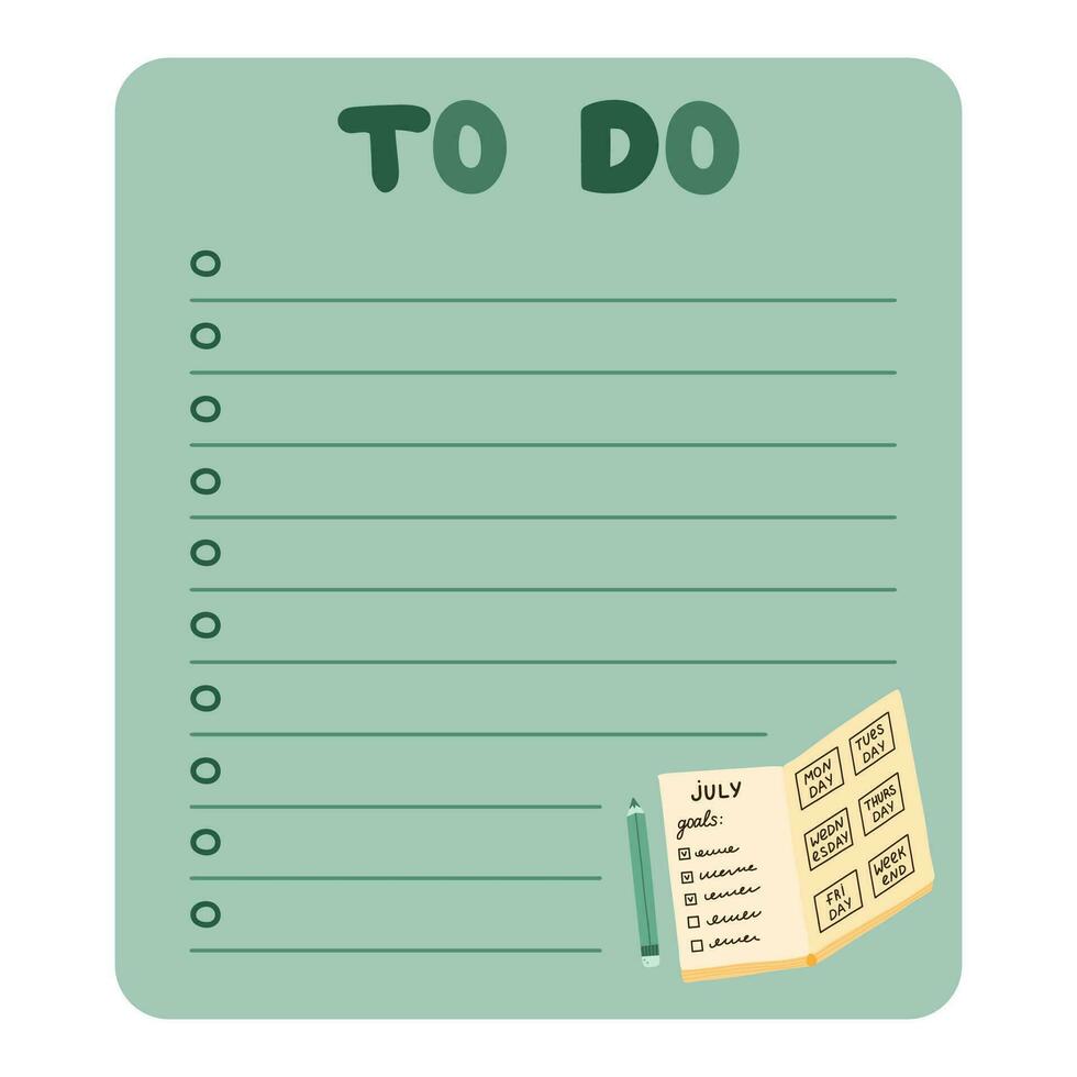 Cute scrapbook templates for planner - notes, to do, to buy and other with colorful illustrations about work life balance. With printable, editable illustrations. For school and university schedule. vector