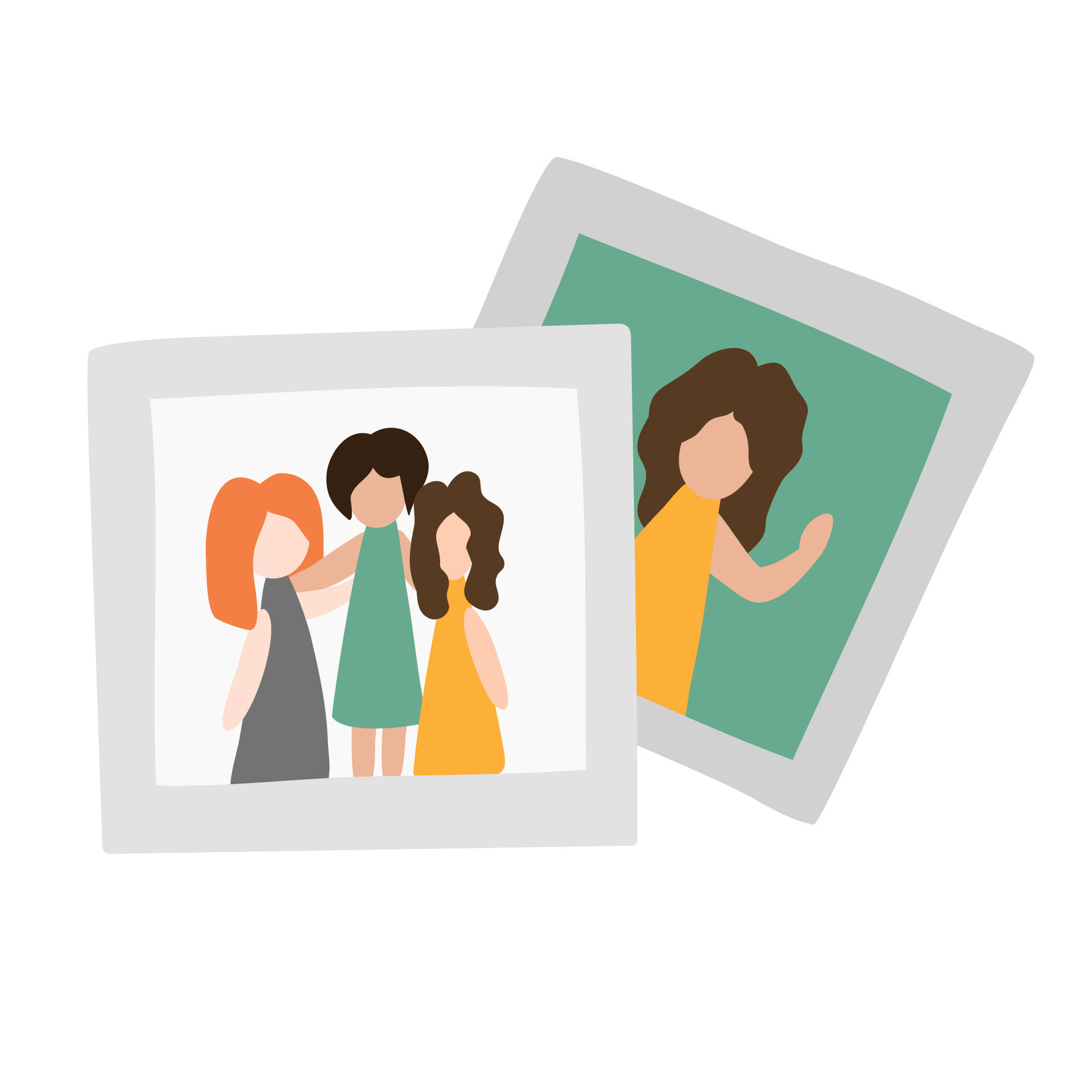 Photo cards of happy event with friends at the birthday party. Sweet