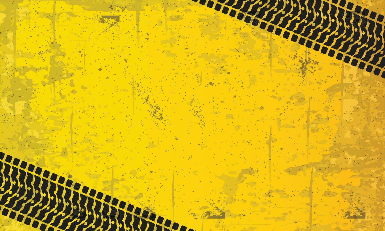 yellow grunge with tire track silhouette background vector