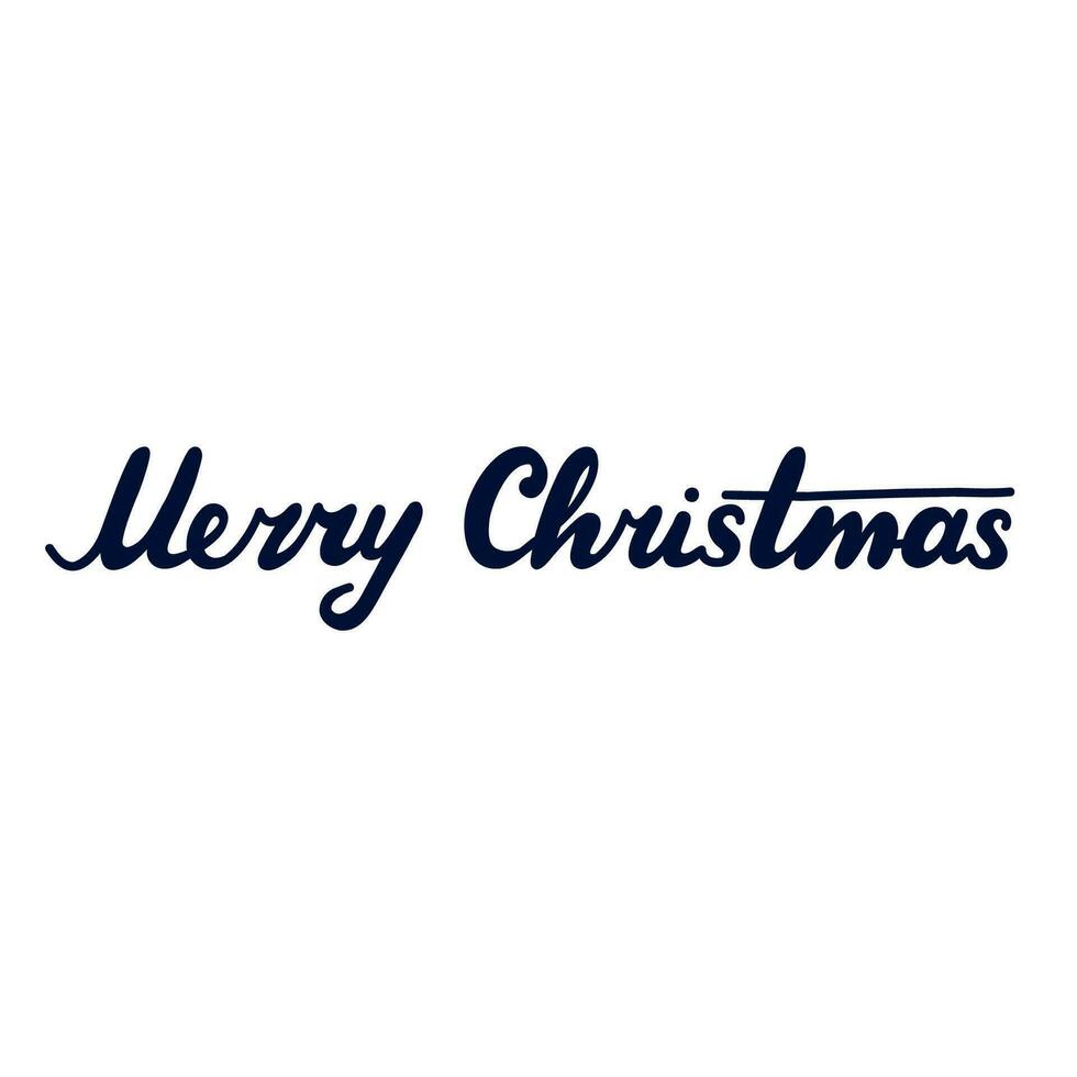 Merry Christmas. Cute vector lettering isolated for popular holiday. Handwritten congratulation and greeting phrase for Christmas. Calligraphic lettering for posters, card, print, banner, stickers.