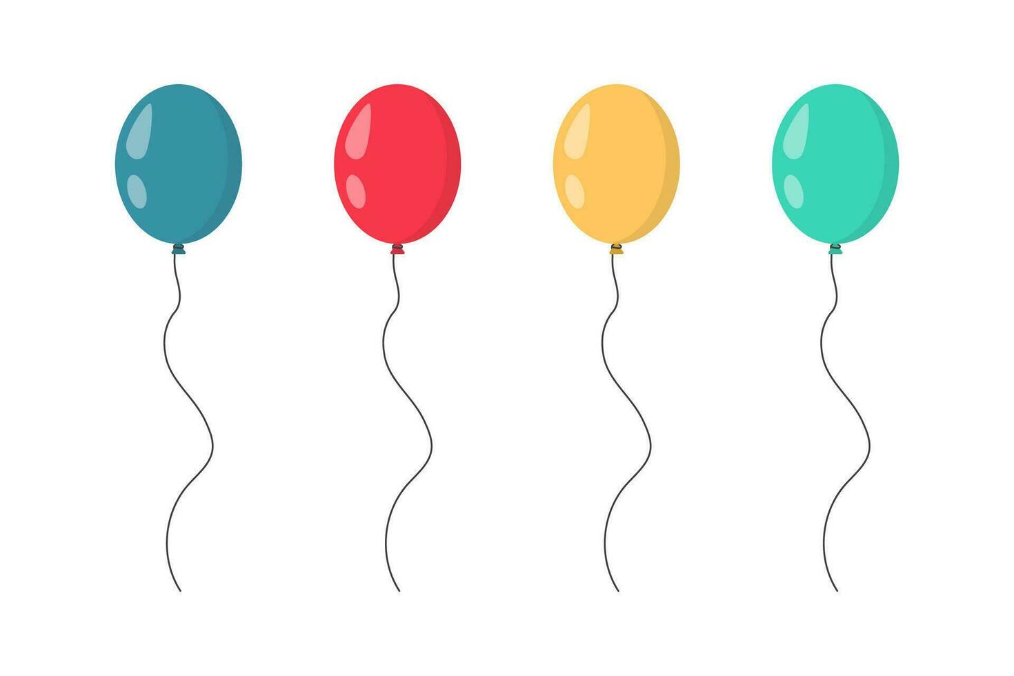 globos en dibujos animados estilo aislado en blanco antecedentes. vector conjunto