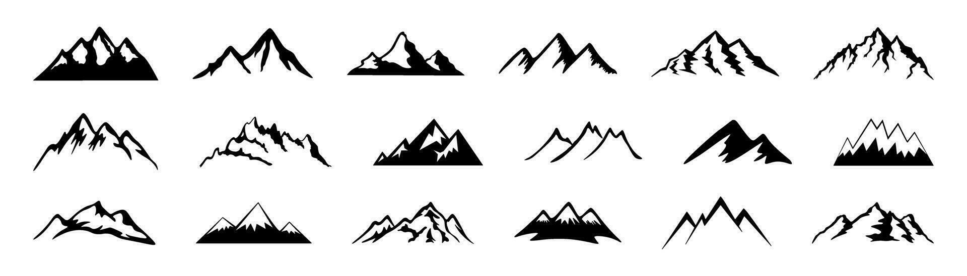 Mountains silhouettes set. mountain icons set vector