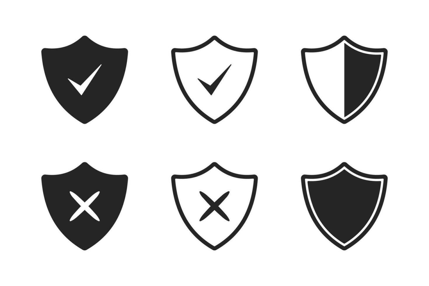 shield icon set, protection shield, security icon vector