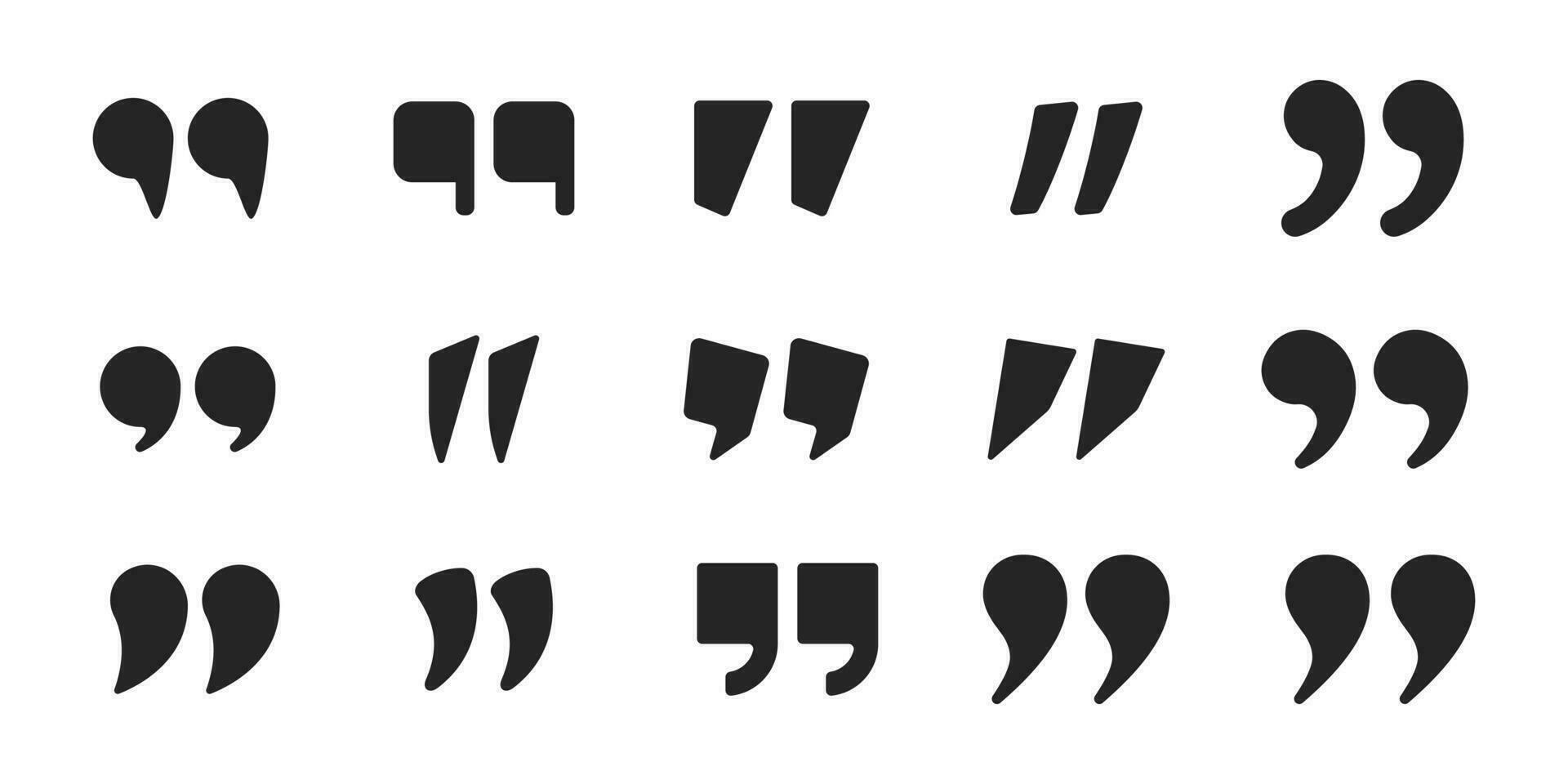 Quotes icon vector set. Set of quote mark