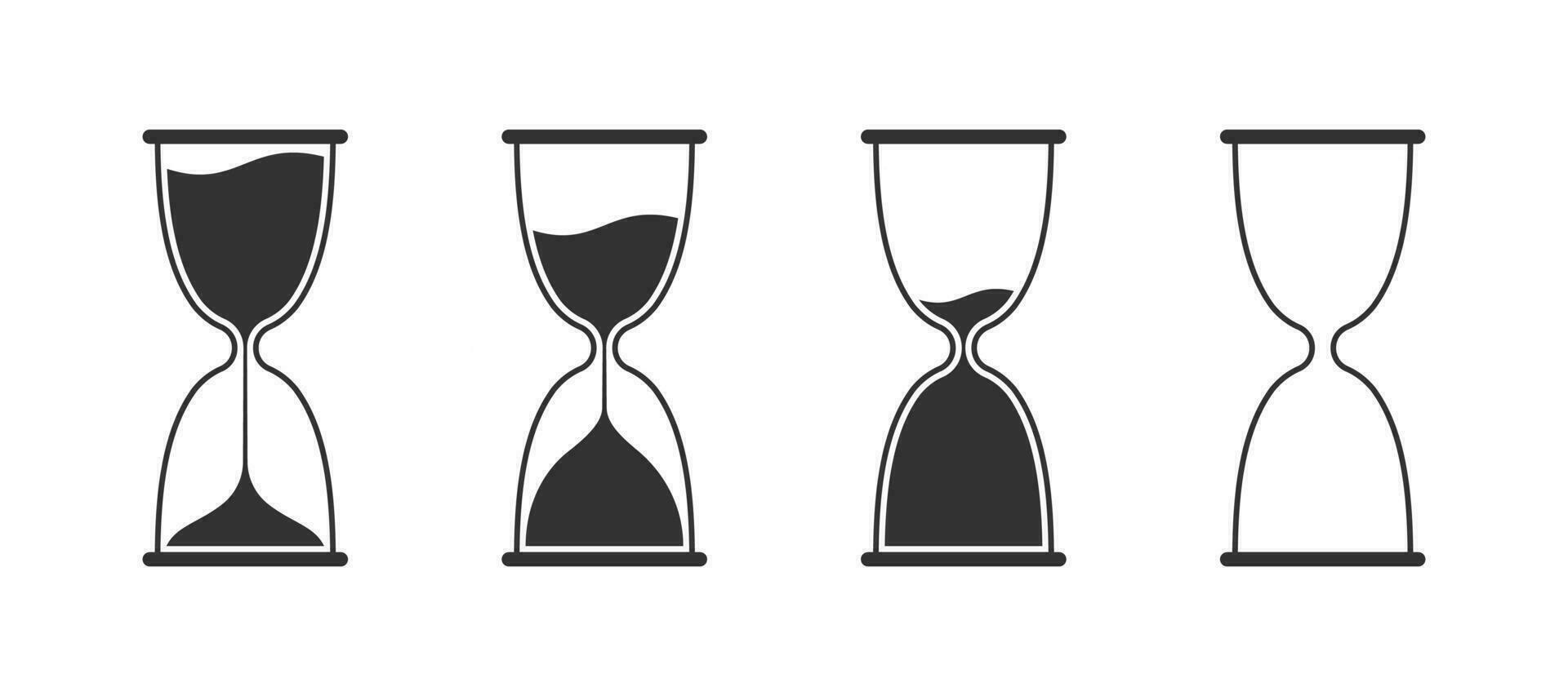 Hourglass icon set. Icons on transparent background. Vector illustration.