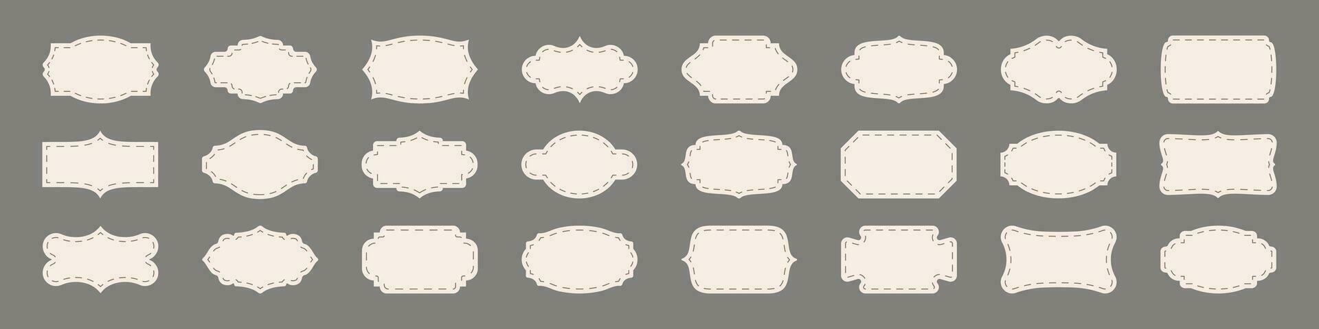 Vintage label set. Flat patches set vector