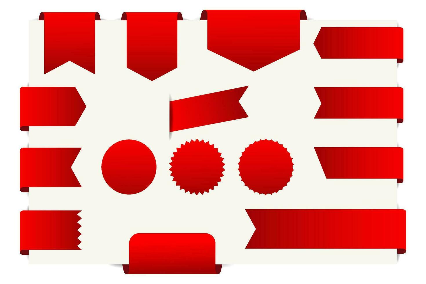 conjunto de antiguo cinta pancartas conjunto de rojo fiesta pancartas variaciones aislado en blanco antecedentes. vector ilustración
