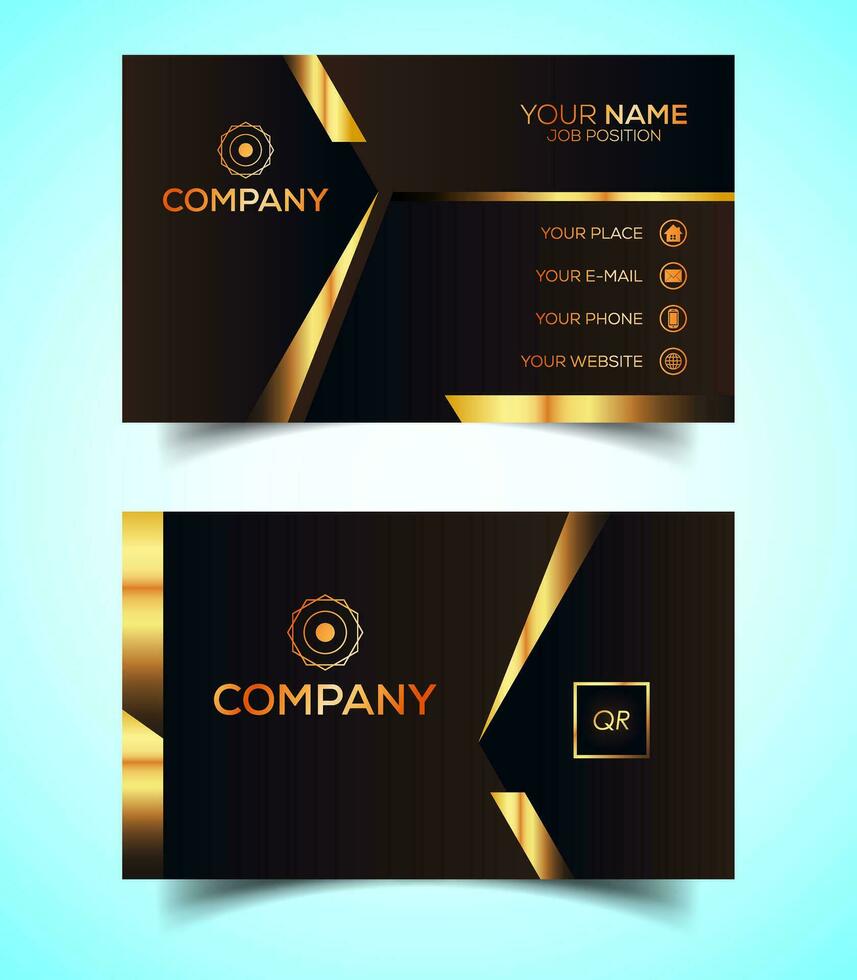 Double-Sided Luxury, Modern and Elegant Business Card Design Template. Vector Illustration