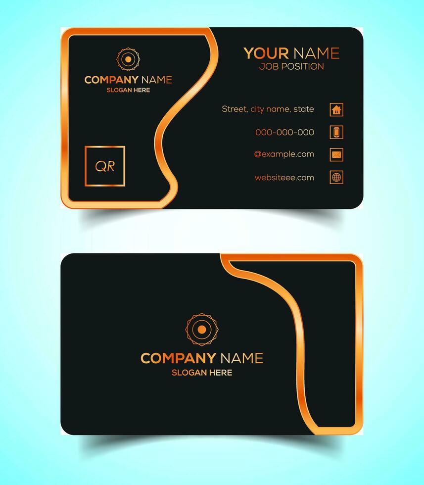 Double-Sided Luxury, Modern and Elegant Business Card Design Template. Vector Illustration