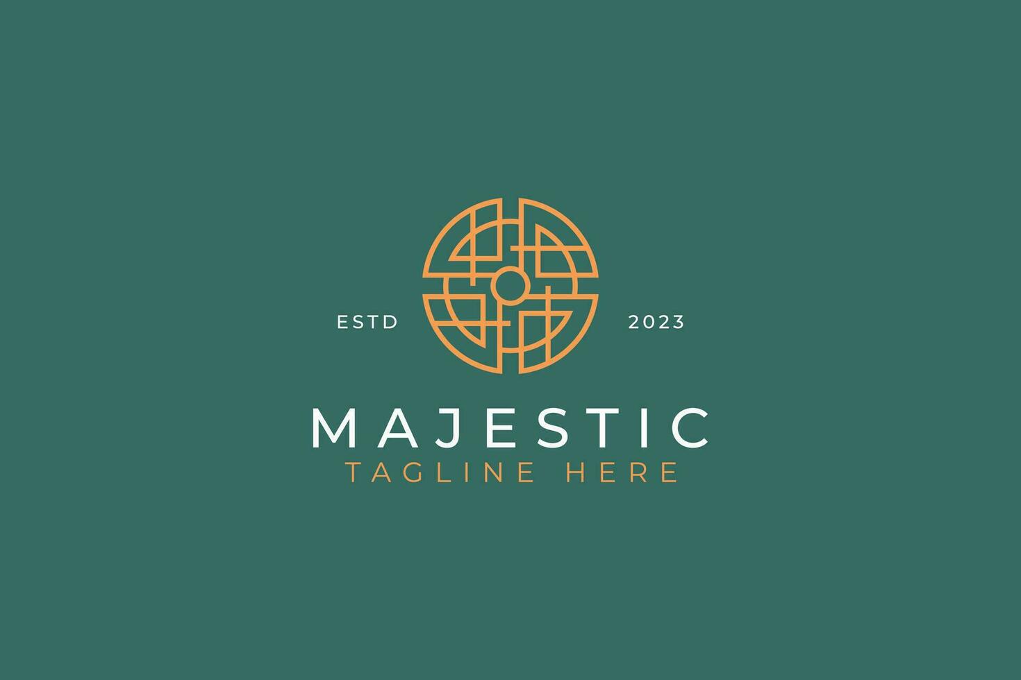 majestuoso antiguo geométrico resumen línea circulo logo prima negocio empresa creativo símbolo vector