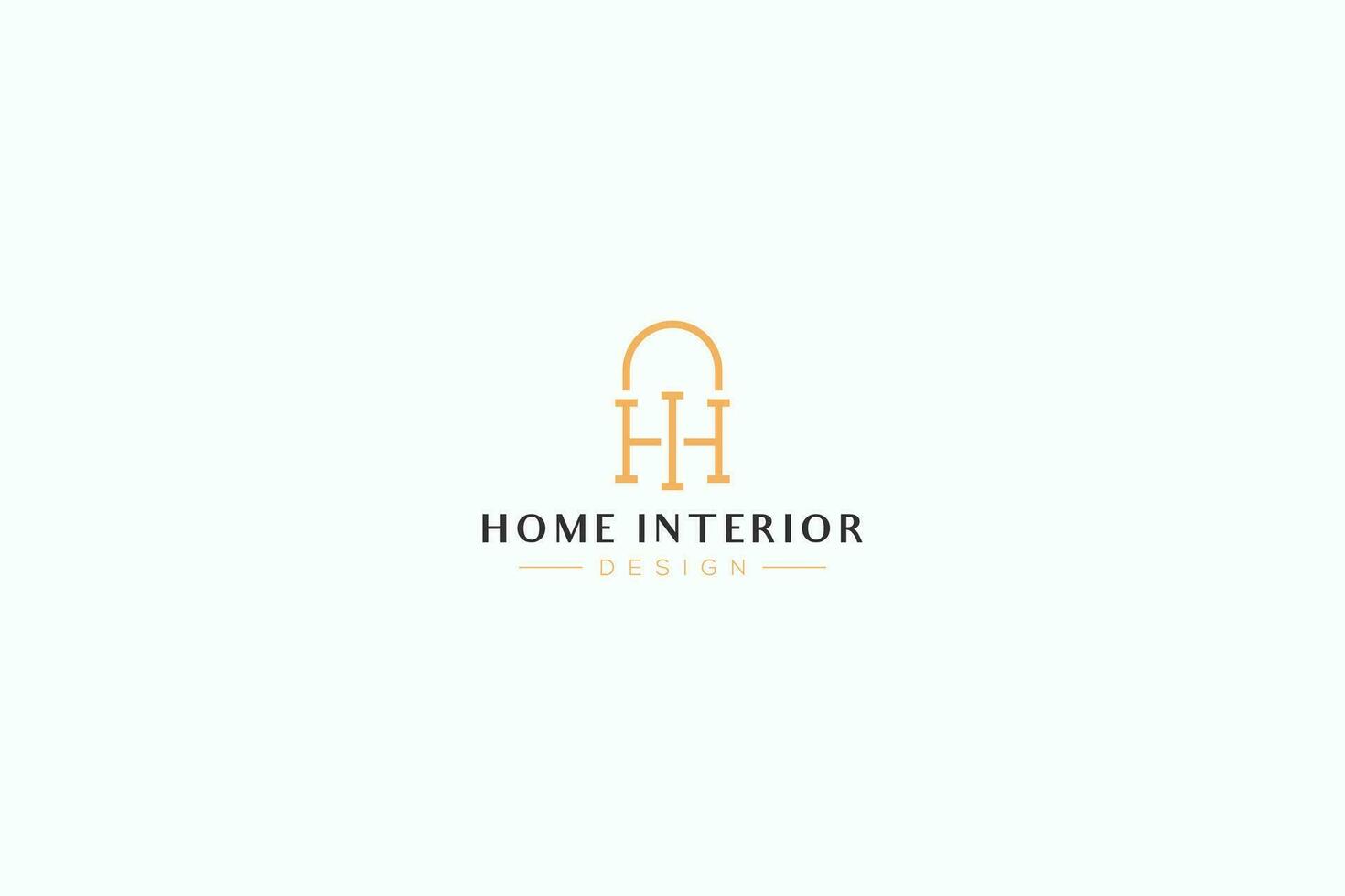 letra h y yo para hogar interior diseño logo lujo concepto vector