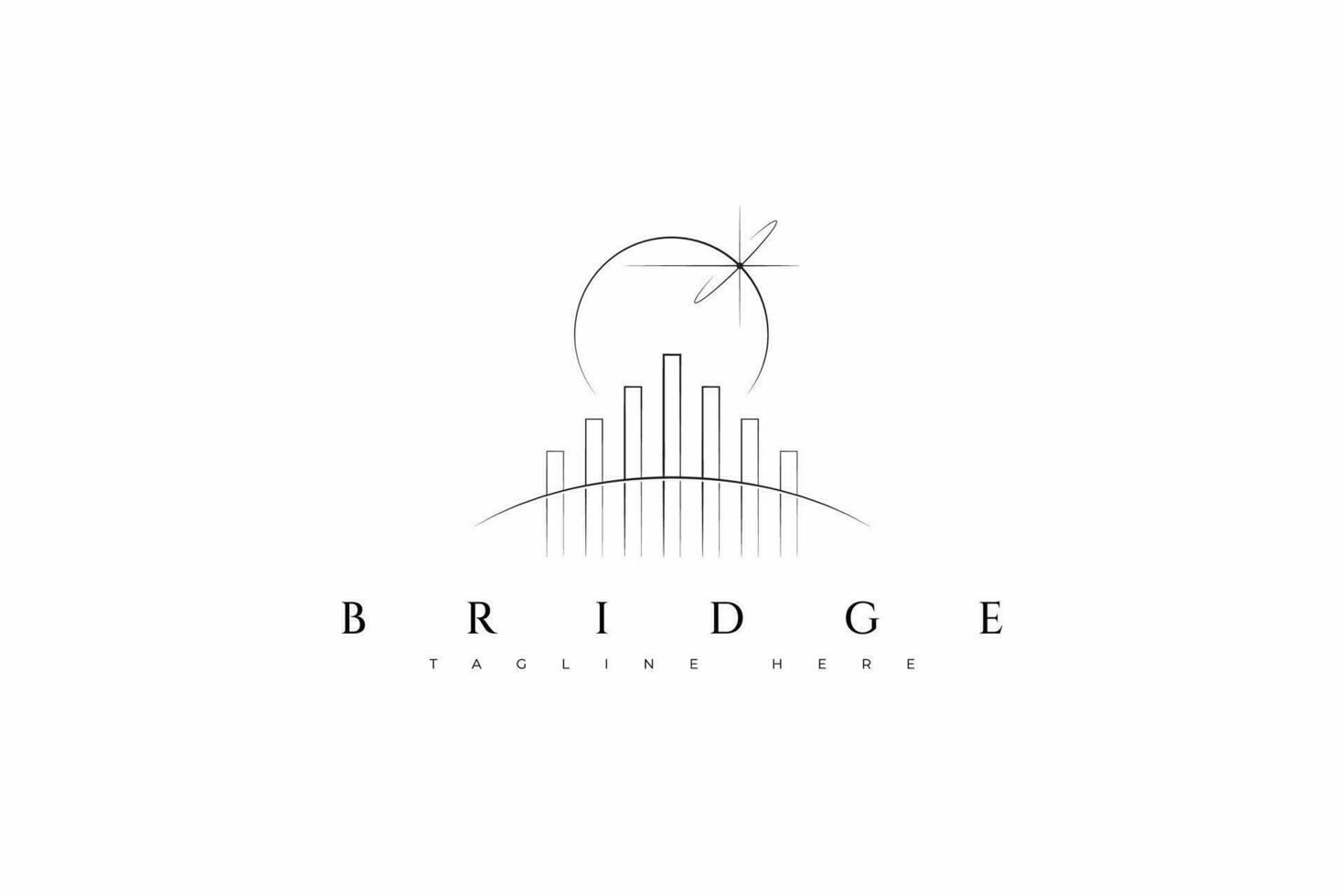 Bridge Arch Landmark Town Abstract Logo Construction Company and Industry. vector