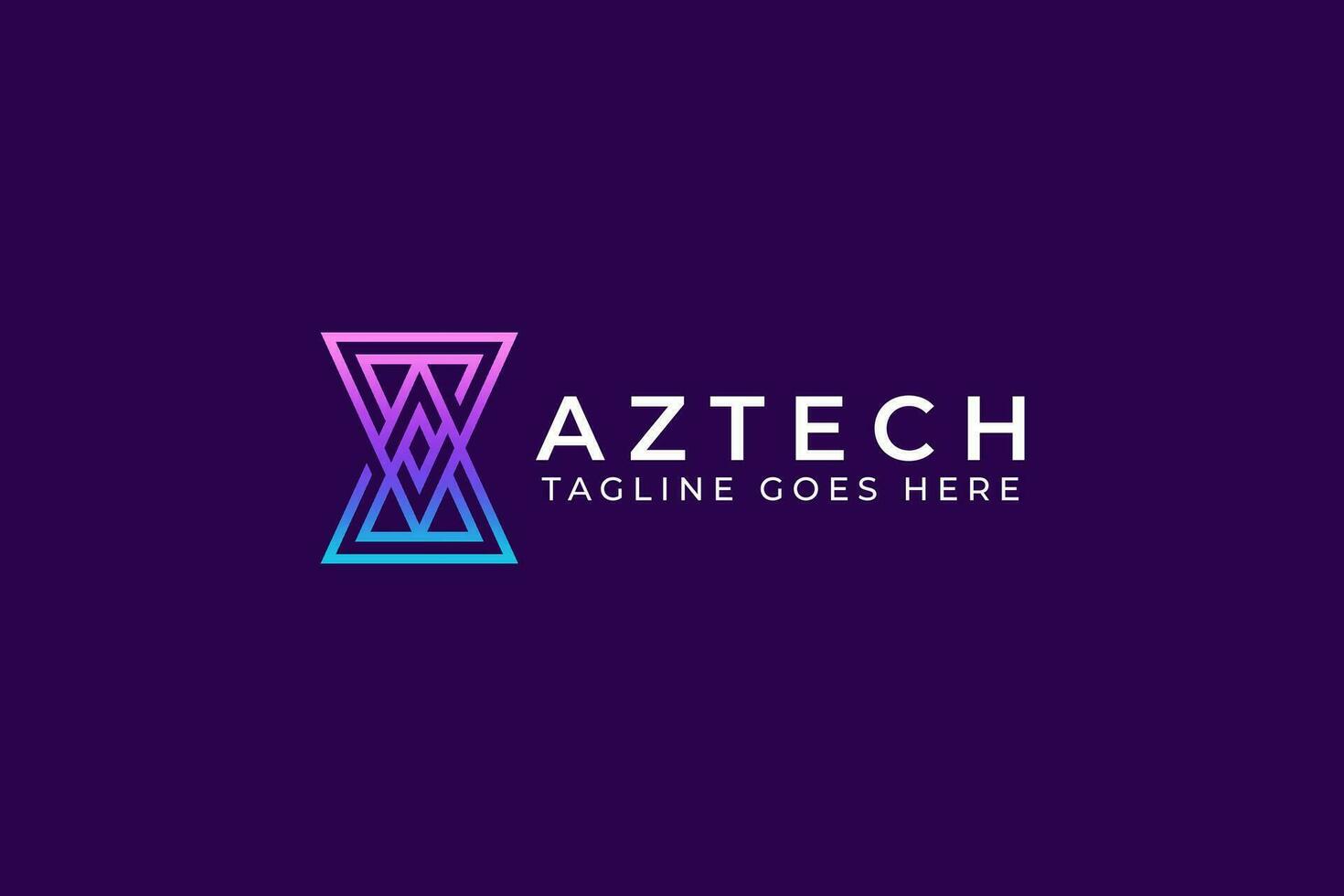 Abstract Geometric Shape with Aztec Technology Pattern Symbol Logo App Creative Digital Media Business vector