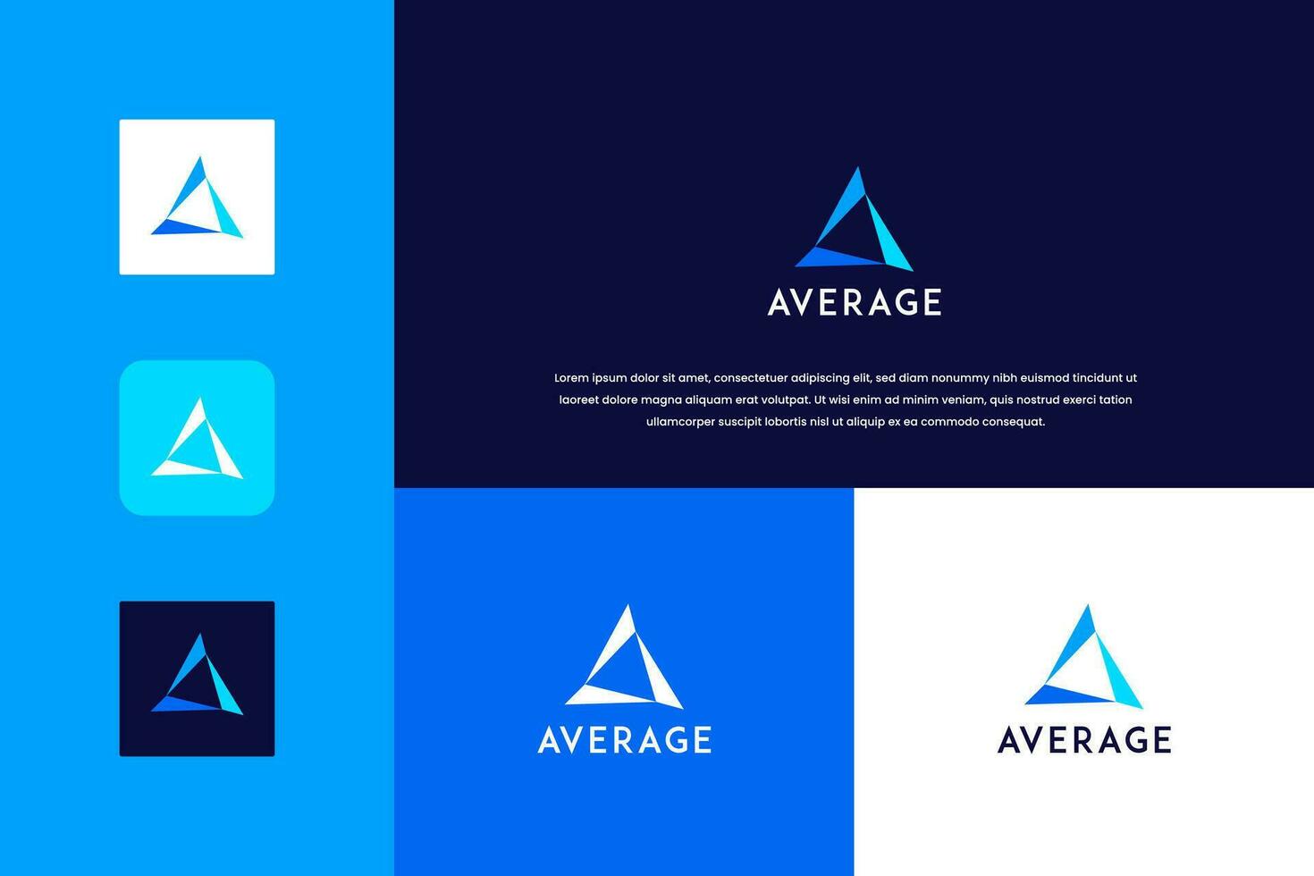 Letter A from Triangle Shape For Three Elements Shape Logo Business Technology vector