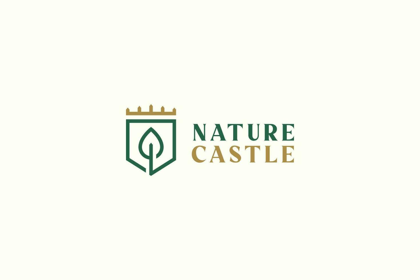 Castle and Lead Royal Logo Concept Geometric Line Simple Shape vector