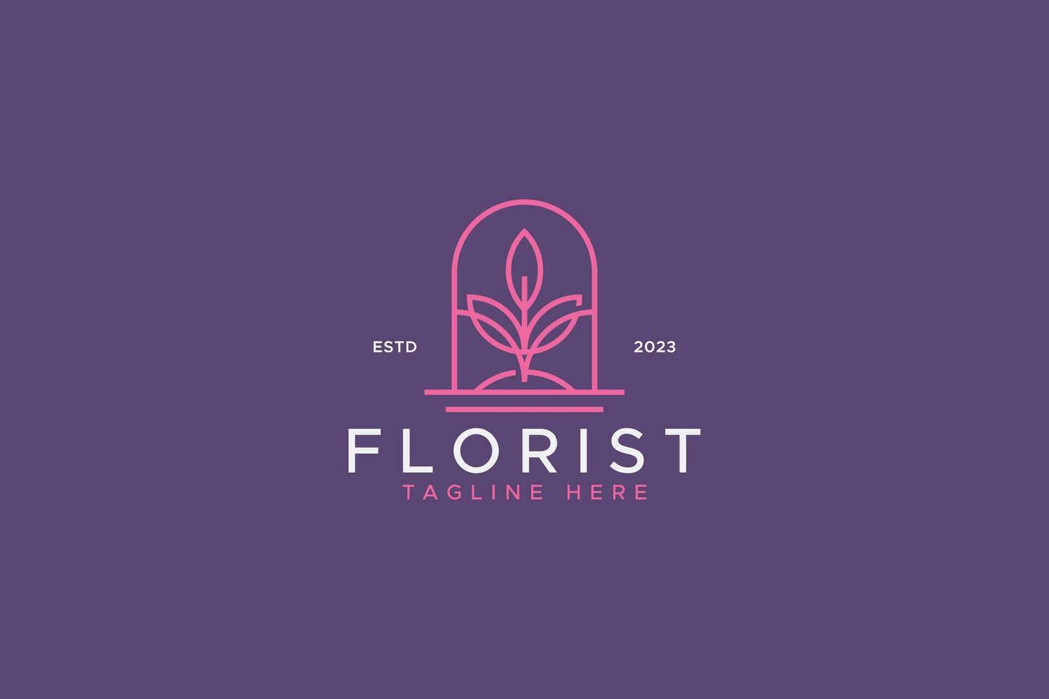 Tulip Flower Abstract Minimalist Logo for Business Florist Beauty Fashion vector