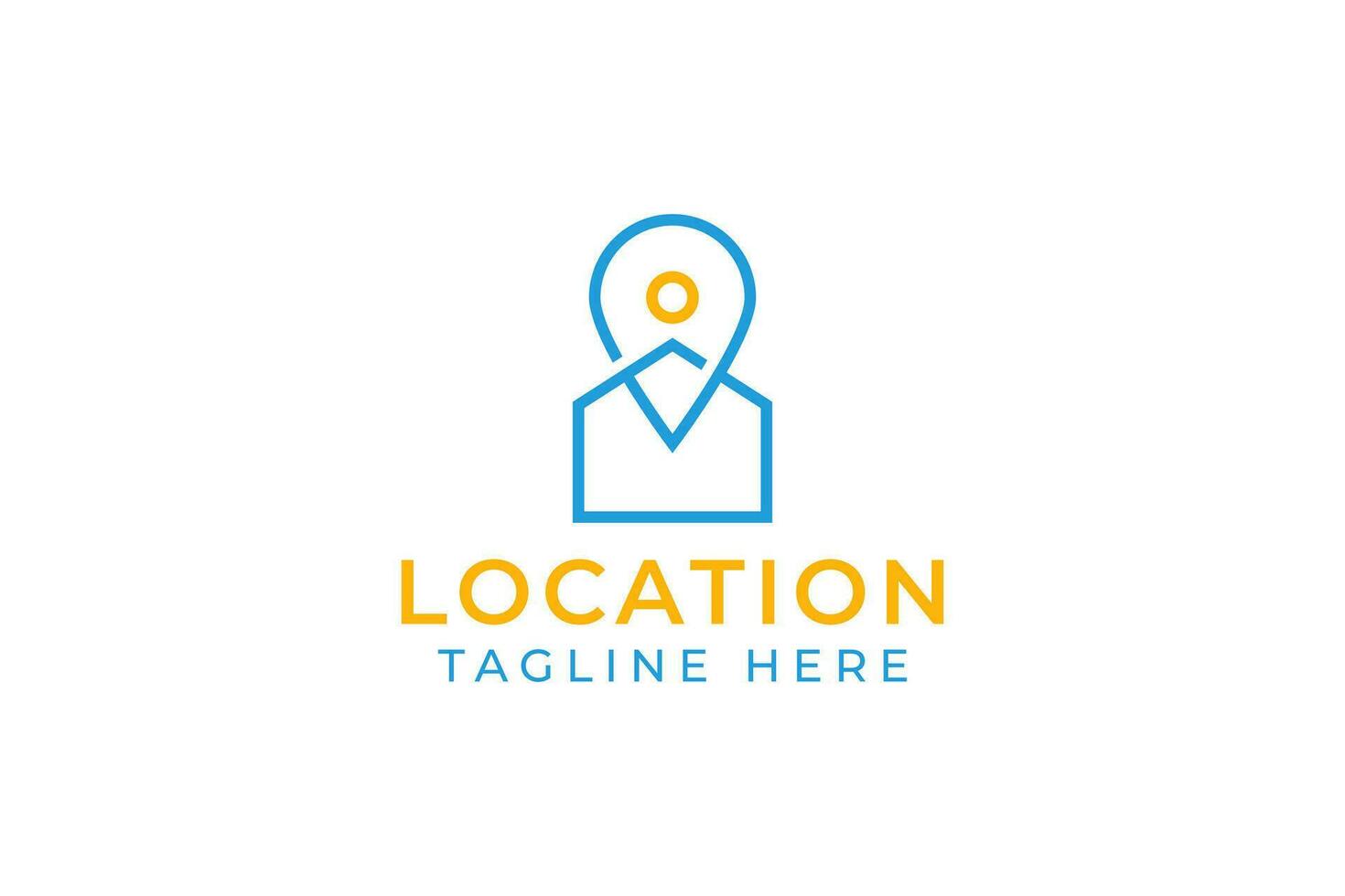 Pin Home Map Location Icon Logo Abstract Minimalist Concept vector