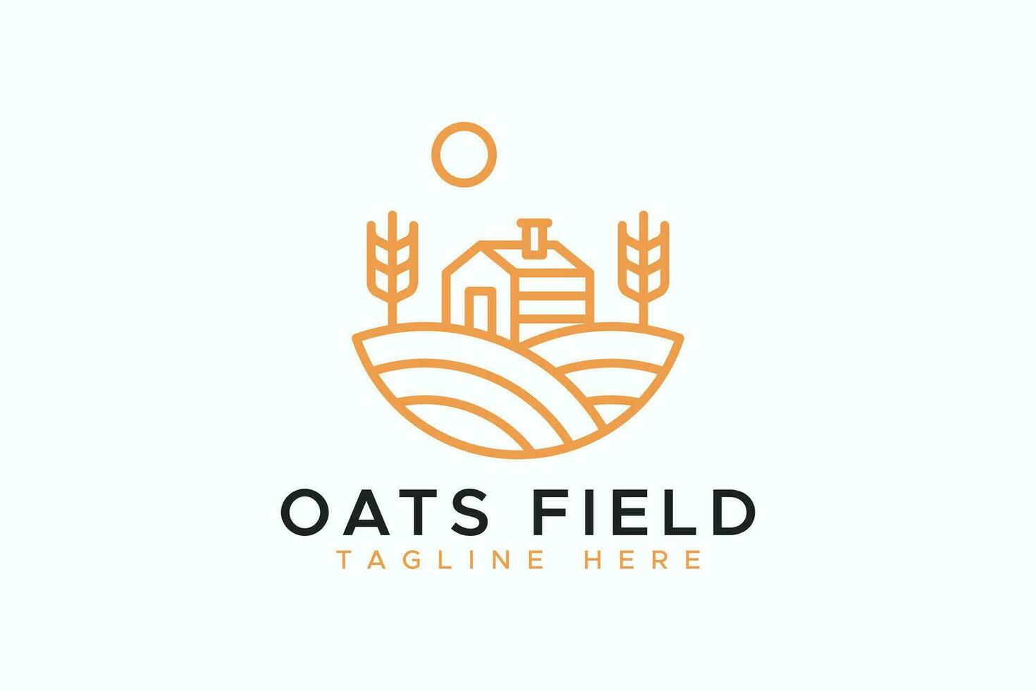 Oats Field Agriculture Harvest Concept Logo Badge Flour Label Product and Business Food Industry. vector