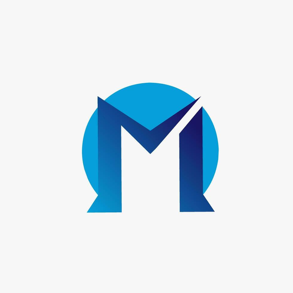 M Letter Logo. The M letter logo is modern and elegant with a minimalist design that brings out the beauty of geometric shapes. vector