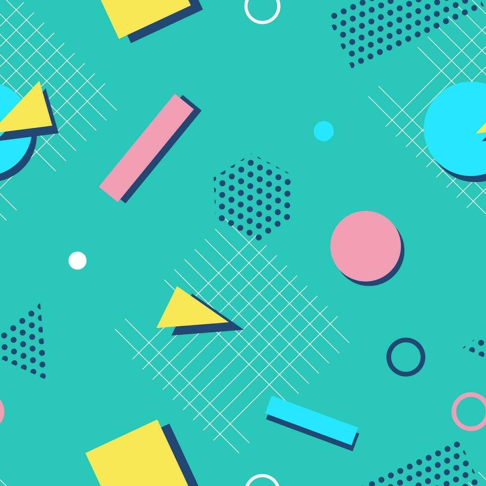 Soft colored memphis pattern design vector