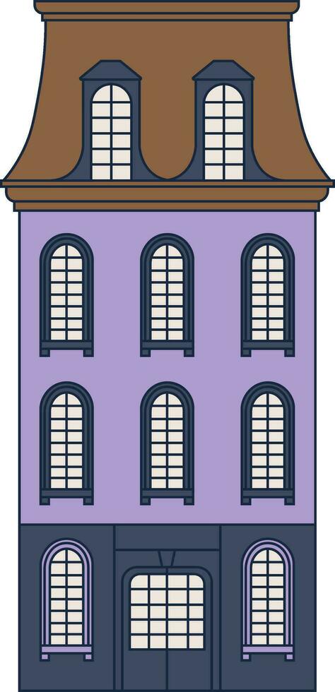 Dutch House. Cute Residential building. Vector. vector