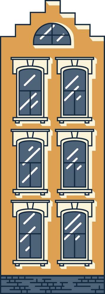 holandés casa. linda residencial edificio. vector. vector