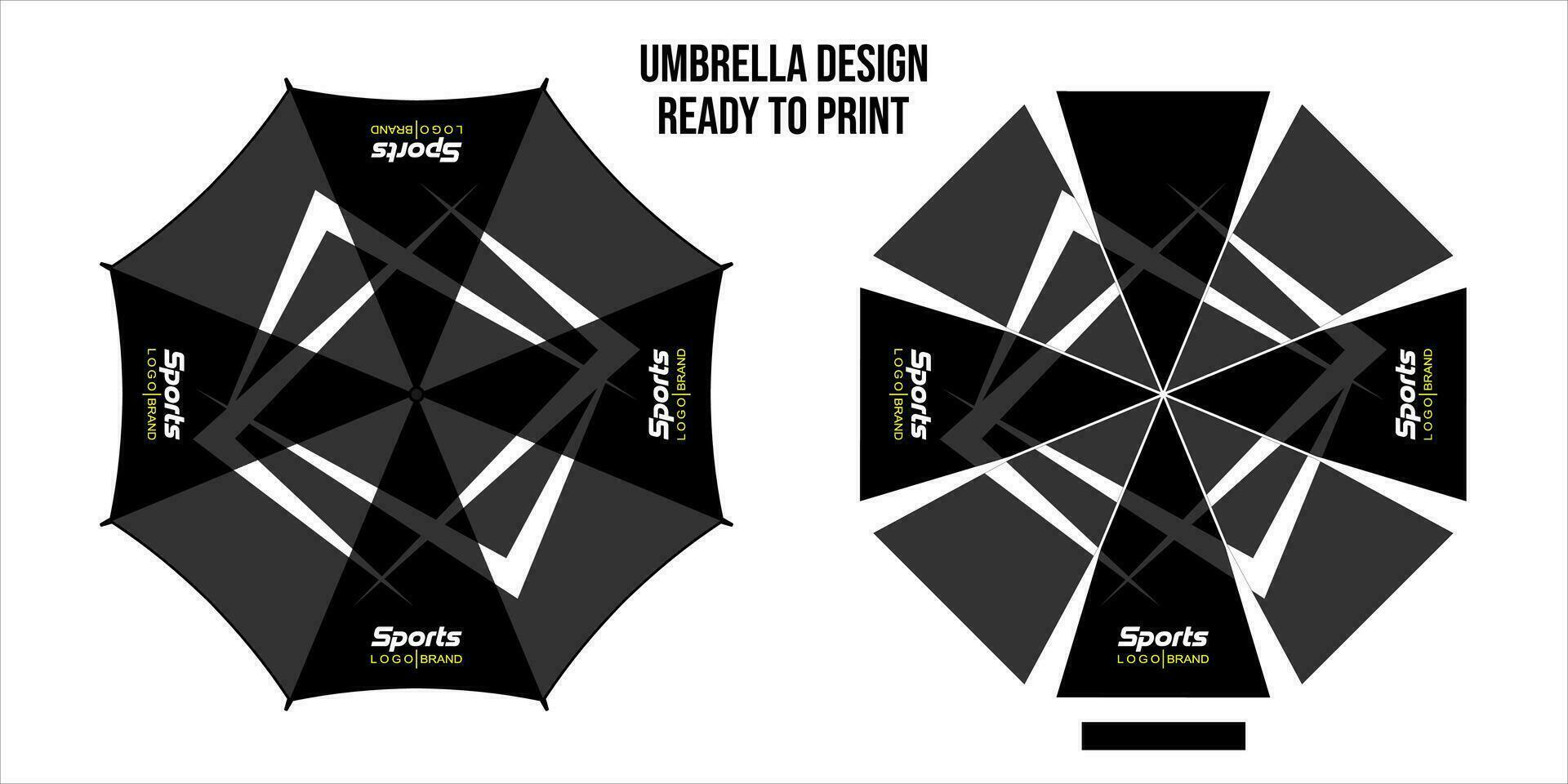 Umbrellas design, top view on white bacground, Opened Round rain umbrella printing vector illustration