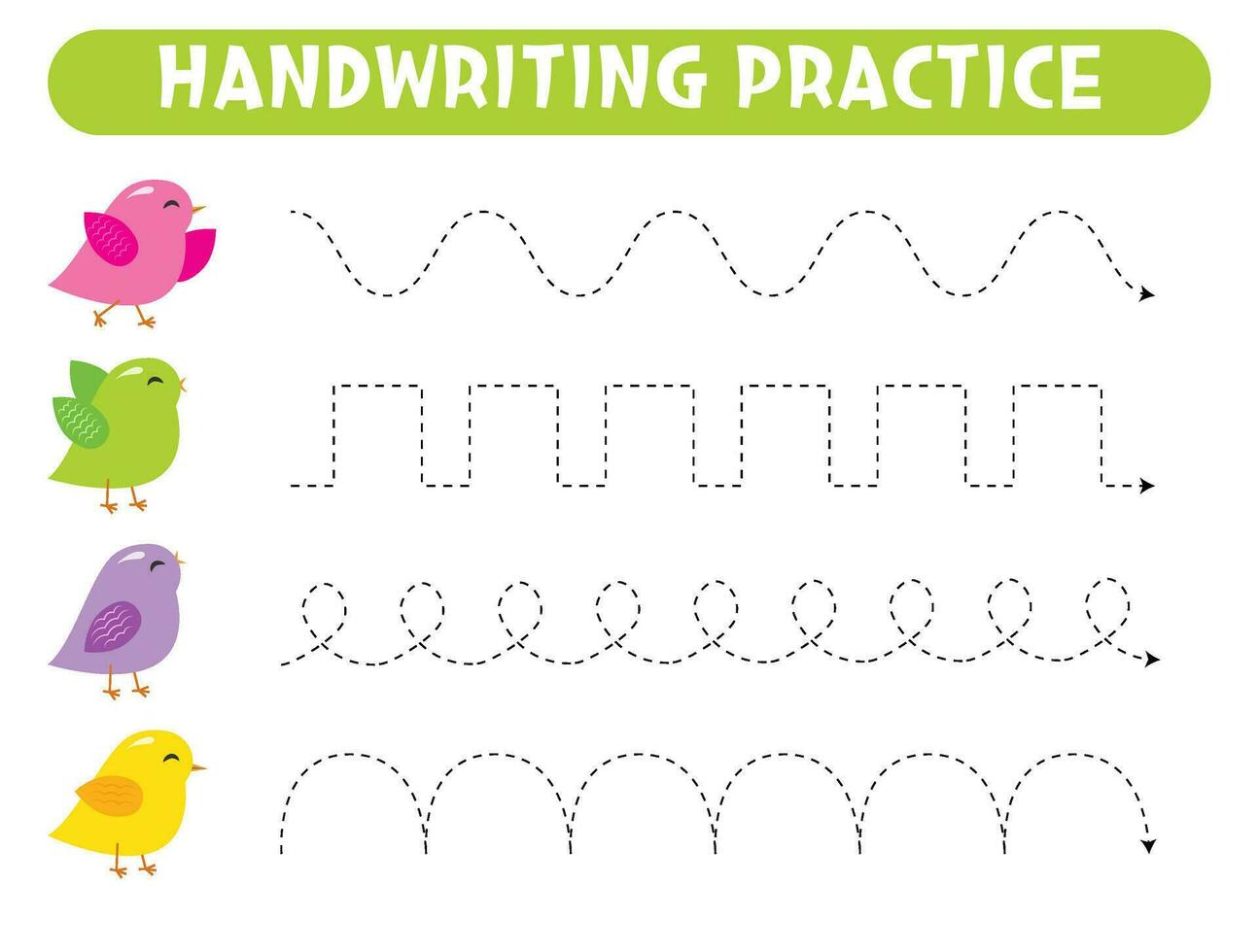 handwriting practice game .suitable for preschool.Educational page for kids  20919839 Vector Art at Vecteezy