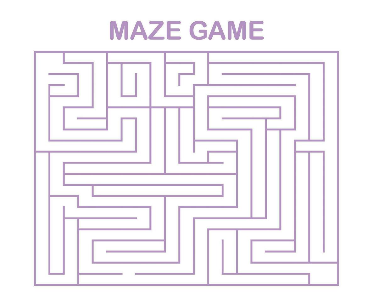 Simple maze abstract game. Logical worksheets for kids. vector