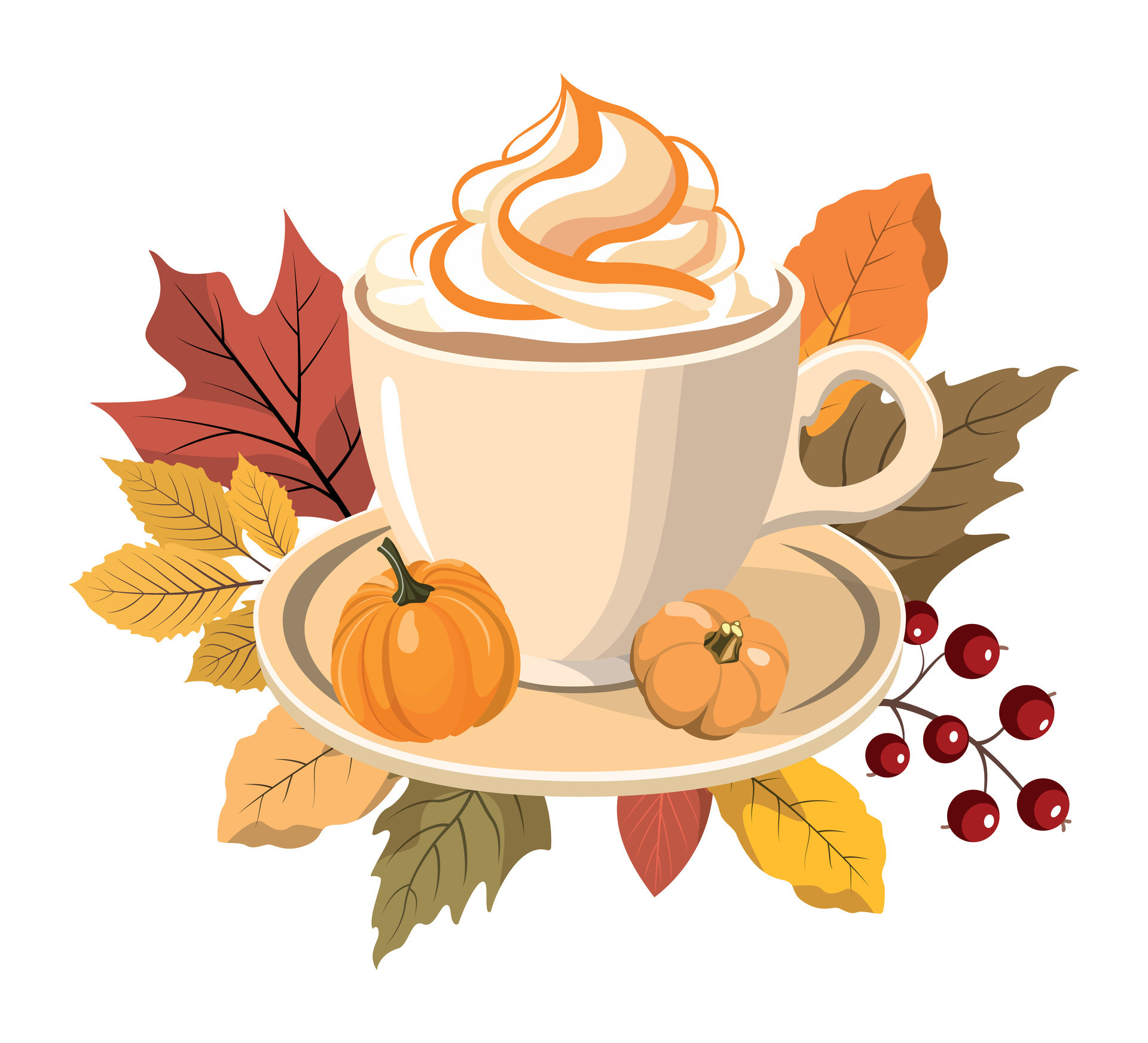 https://static.vecteezy.com/system/resources/previews/026/768/889/original/autumn-hot-drink-in-a-mug-with-cream-pumpkins-and-forest-leaves-clipart-illustration-fall-seasonal-drink-cute-greeting-card-postcard-design-vector.jpg