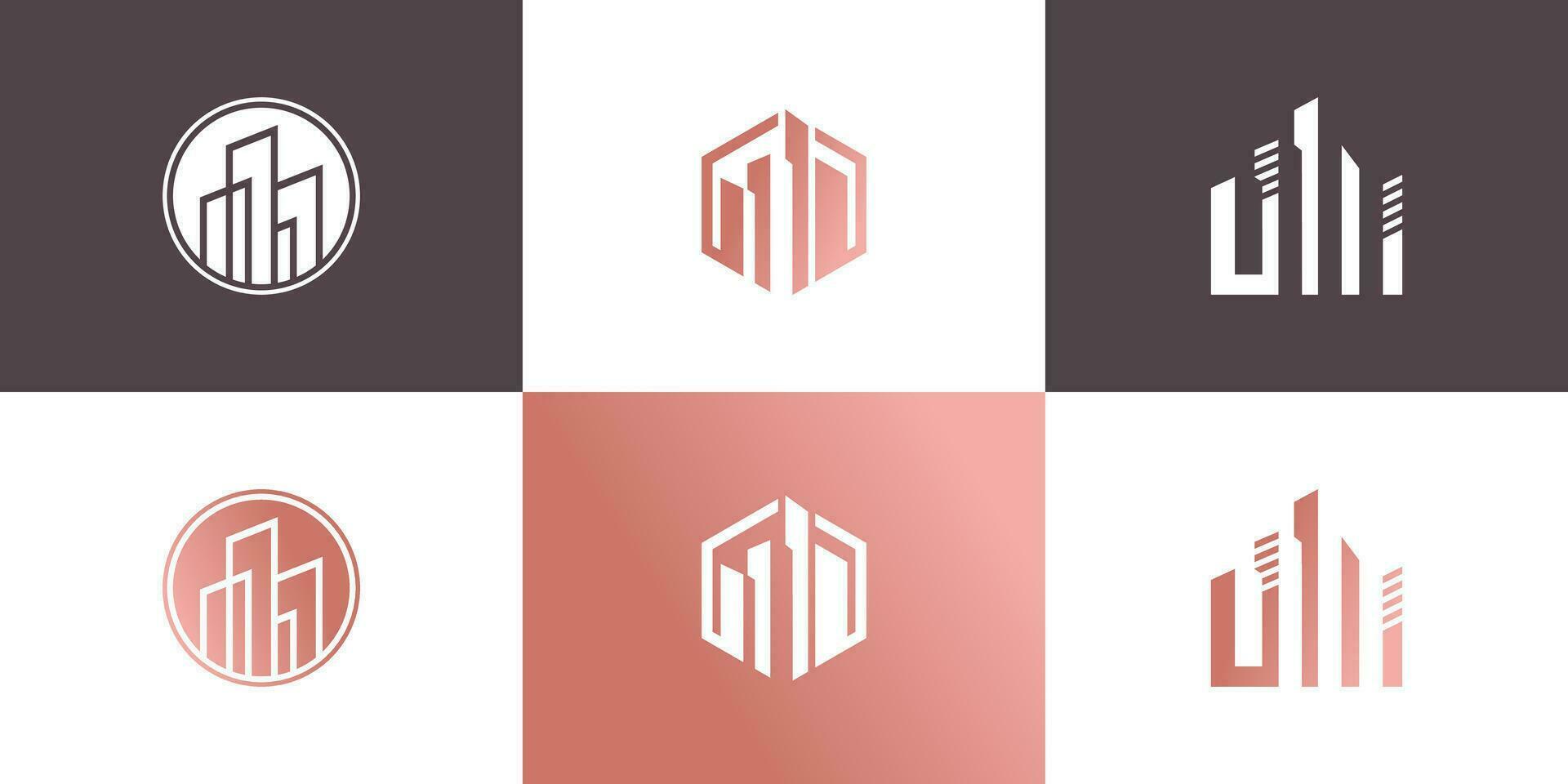 Set of building logo concept with creative idea vector