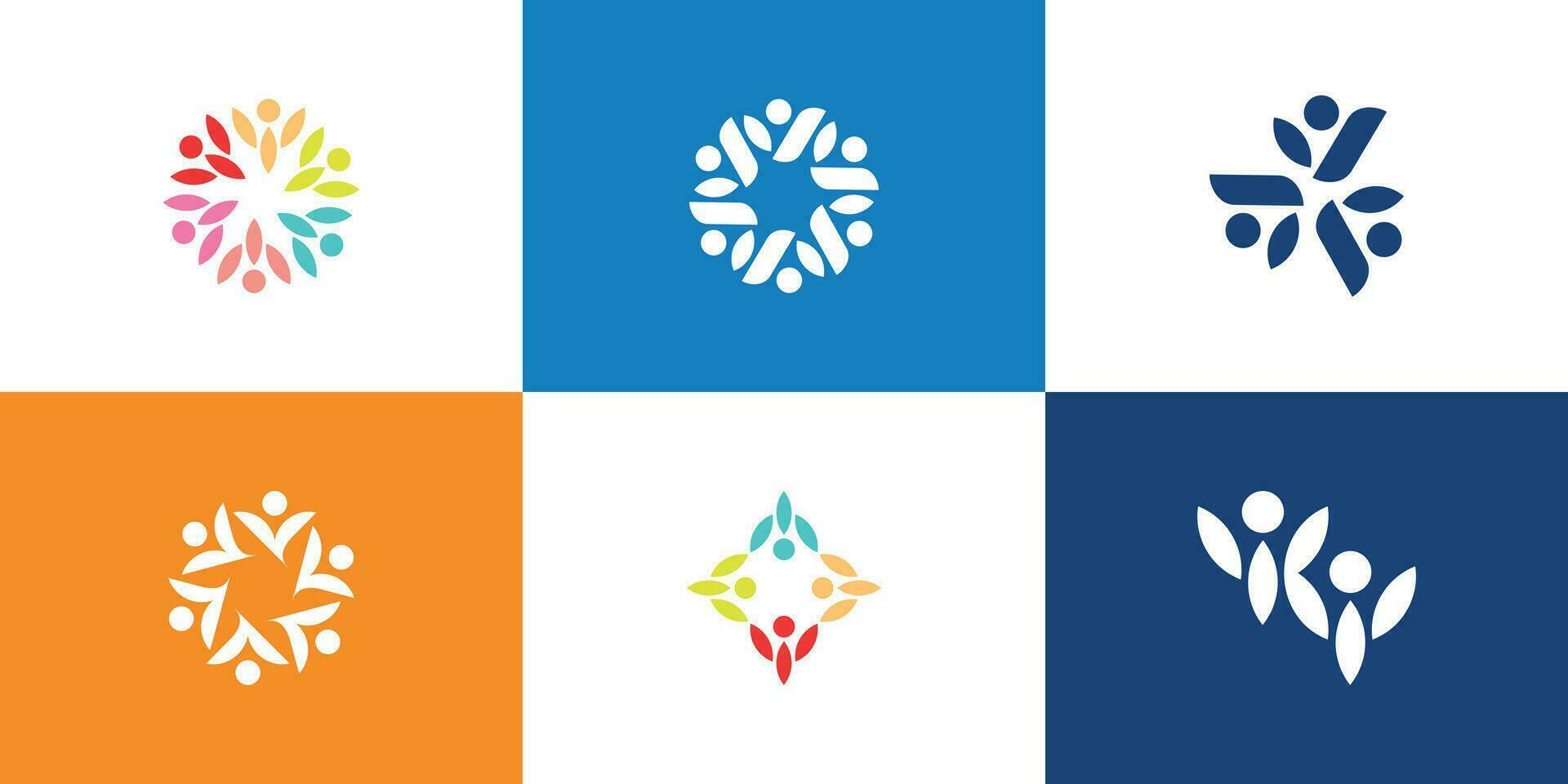 Community logo design vector with unique abstract style