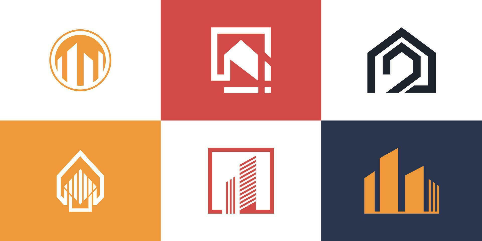 Set of building logo design template vector