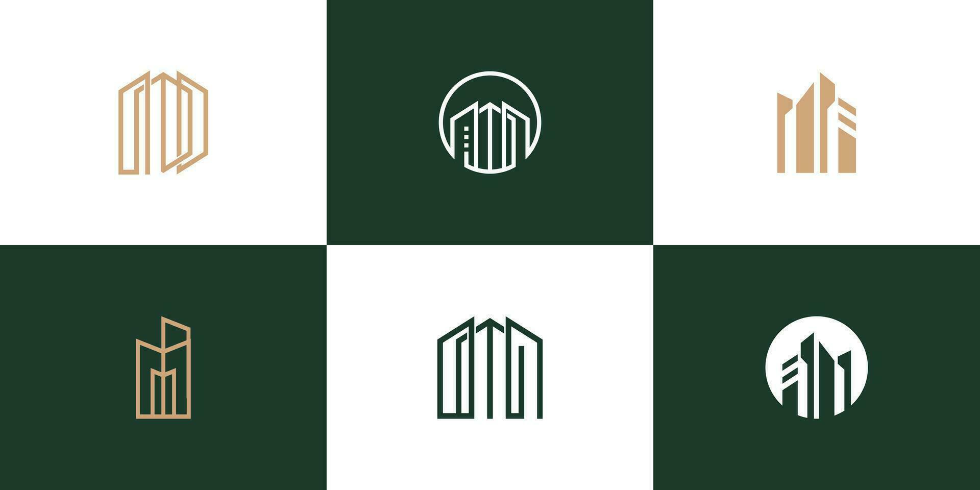 Set of building logo concept with creative idea vector