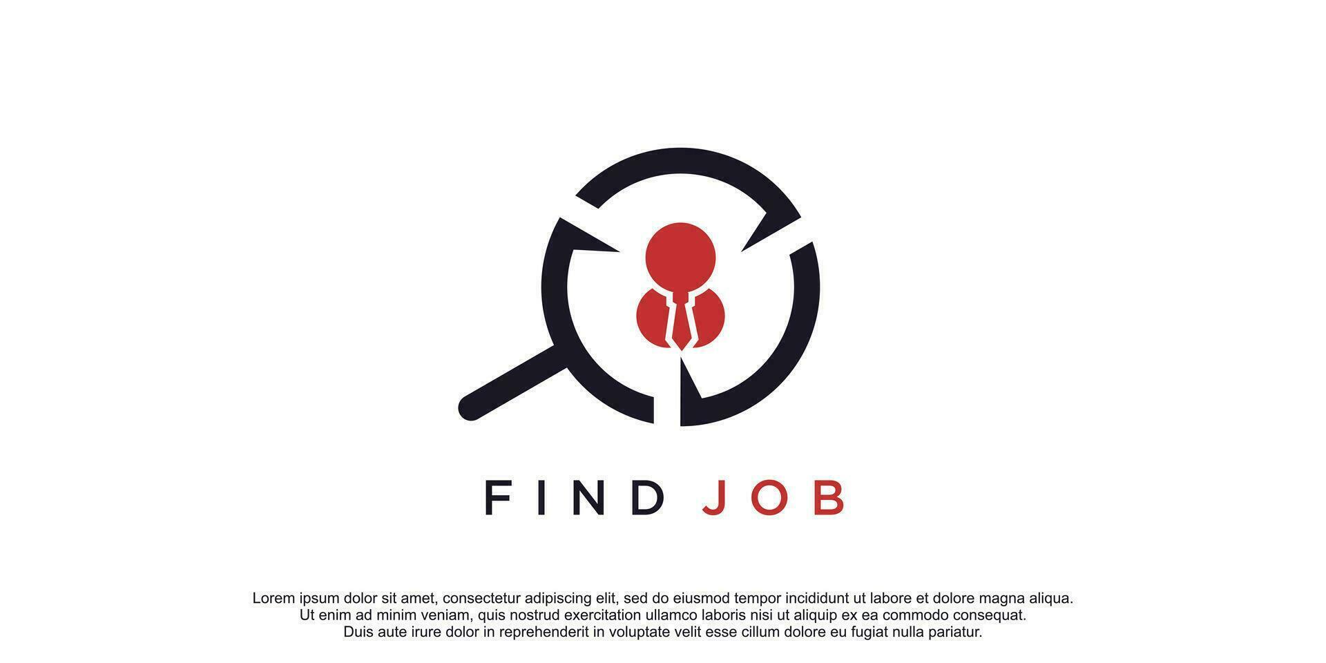 Search job logo design idea with creative unique concept vector