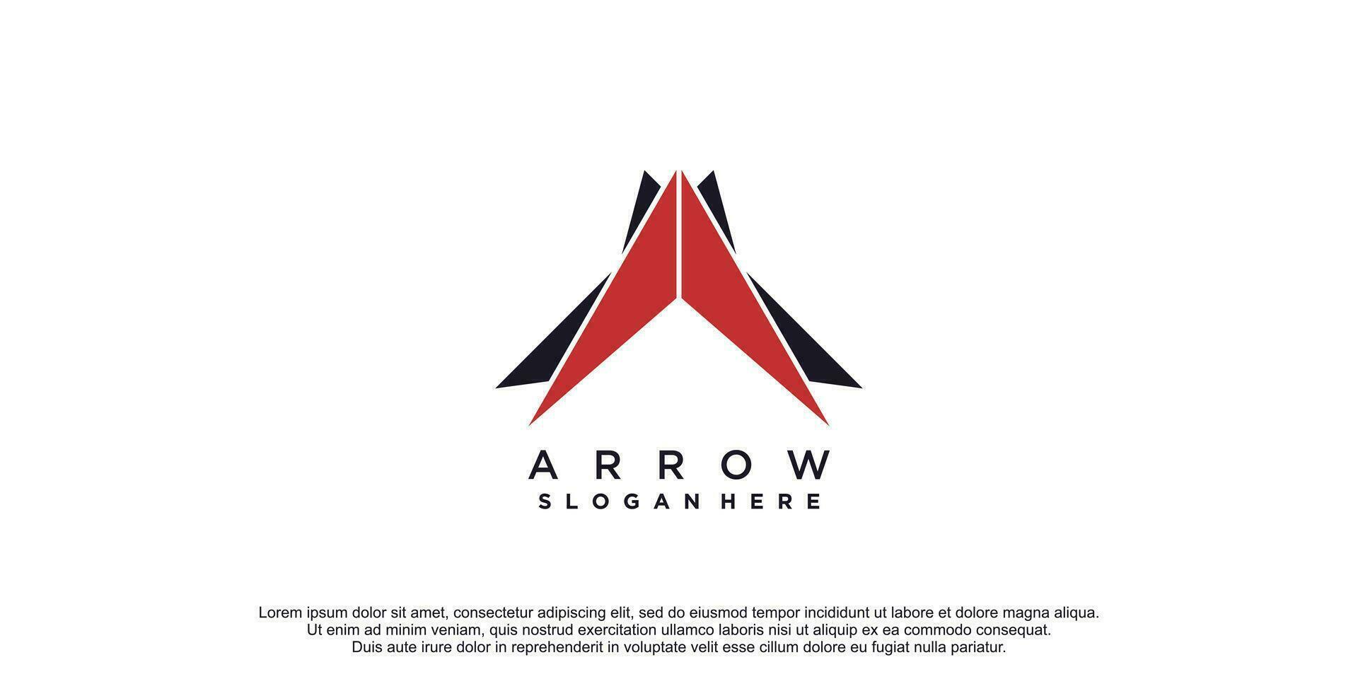 Target logo design with creative arrow concept vector